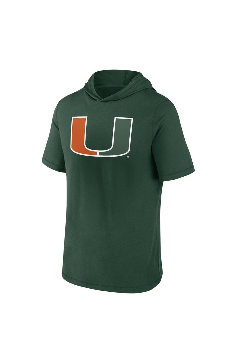 FANATICS Men's Fanatics Branded  Green Miami Hurricanes Primary Logo Hoodie T-Shirt, Alternate, color, 