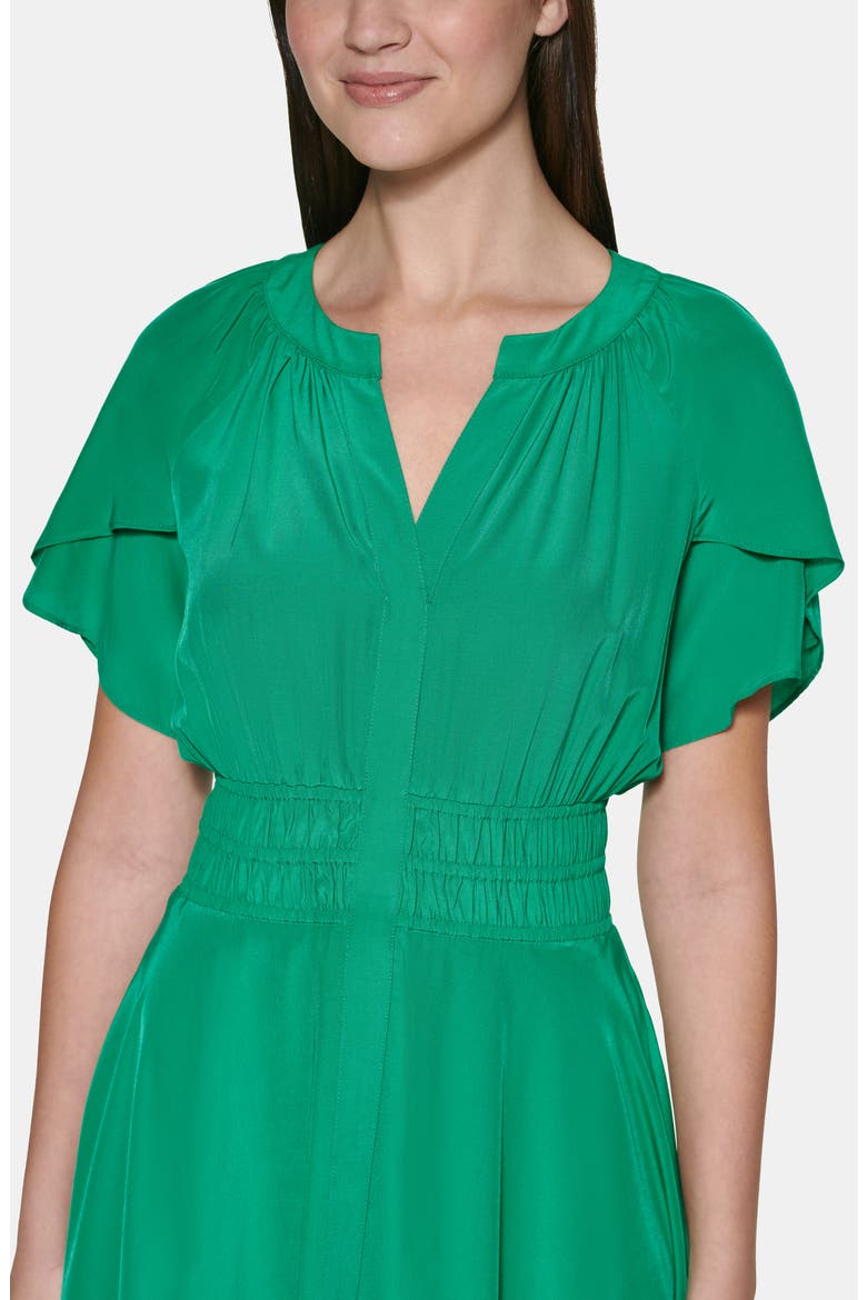 Flutter Sleeve High-Low Maxi Dress, Alternate, color, GREEN