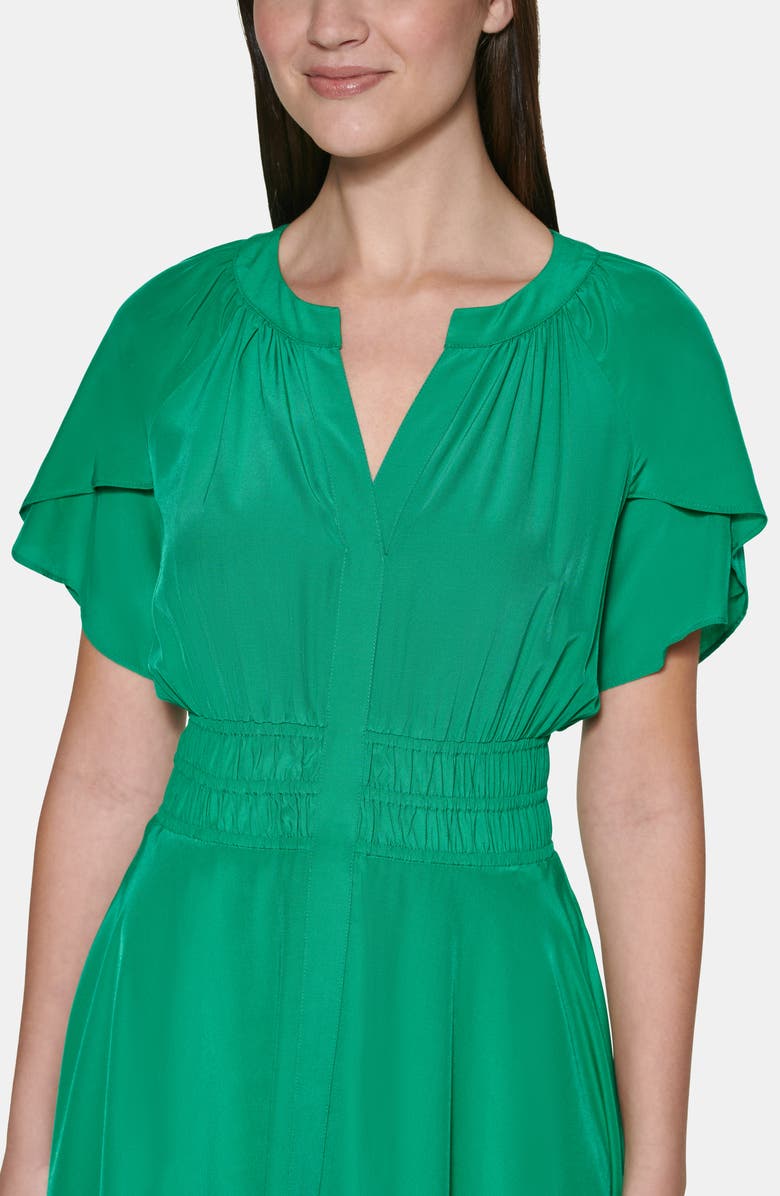 Kensie Flutter Sleeve High-Low Maxi Dress, Alternate, color, Green