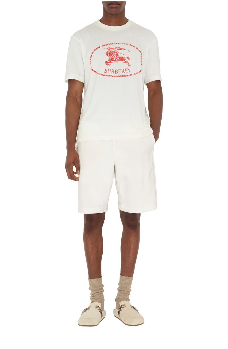 Burberry Knight Stamp Towelling T-shirt, Main, color, Chalk White