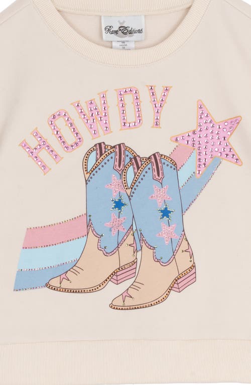 Tween Diva Kids' Western Sweatshirt & Ruffle Skirt Set In White