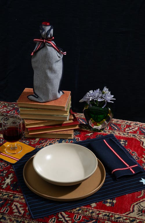 ATELIER SAUCIER ATELIER SAUCIER INDIGO STRIPE BOTTLE BAG