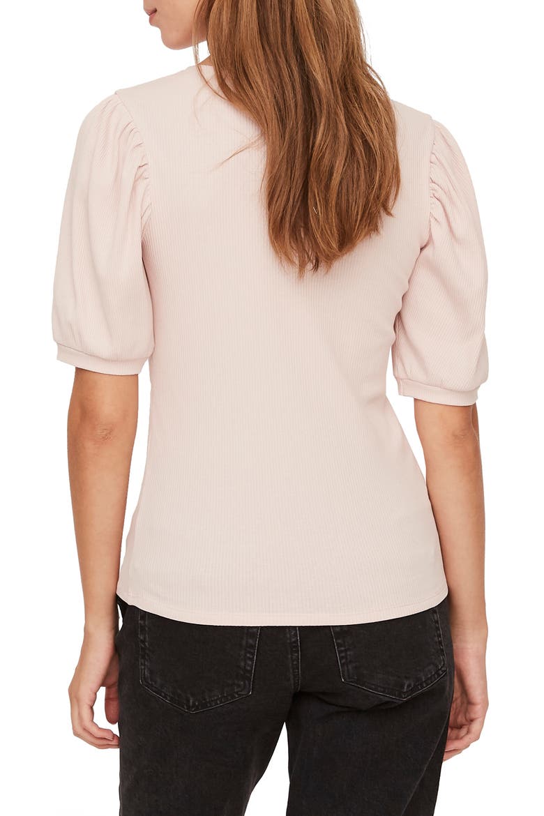Isla Rib V-Neck Top, Alternate, color, SEPIA ROSE