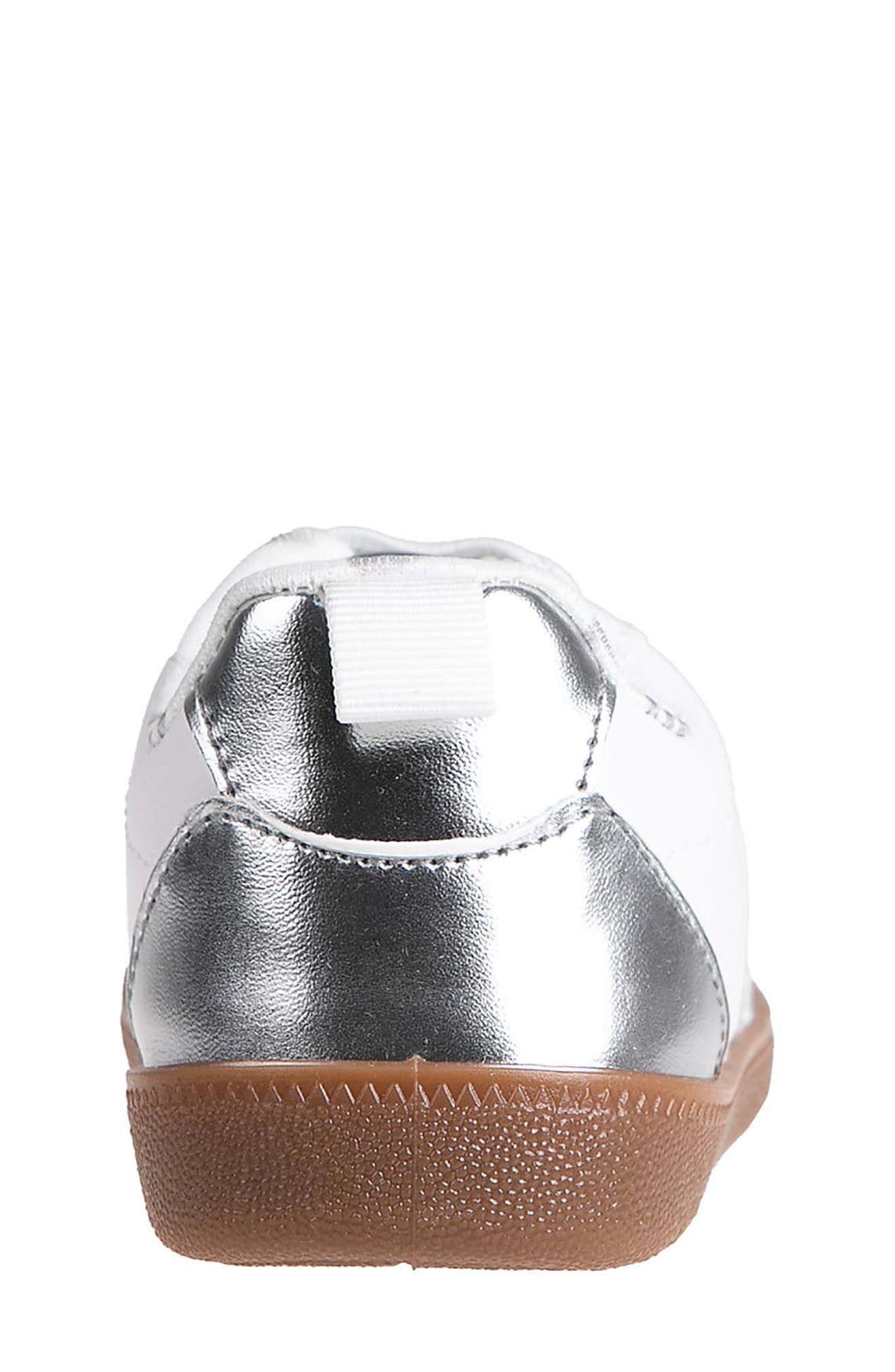 bebe Kids' Metallic Sneaker, Alternate, color, White