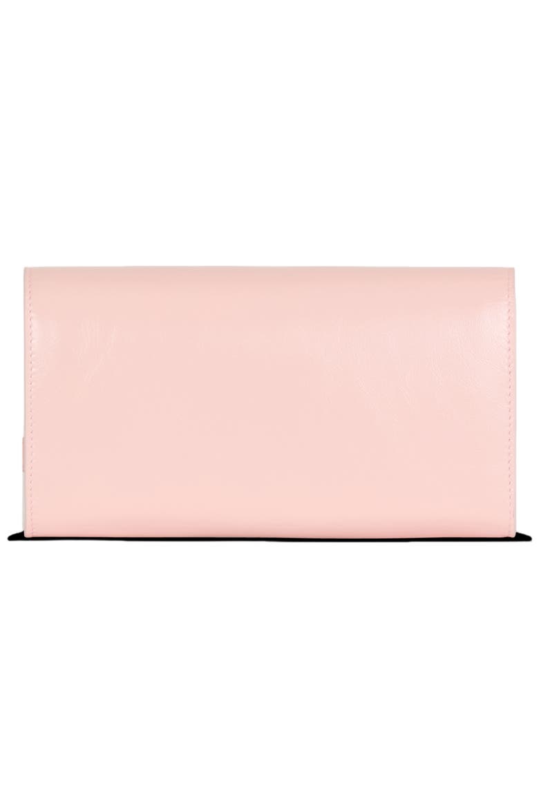Shuffle calfskin wallet with chain, Alternate, color, pink