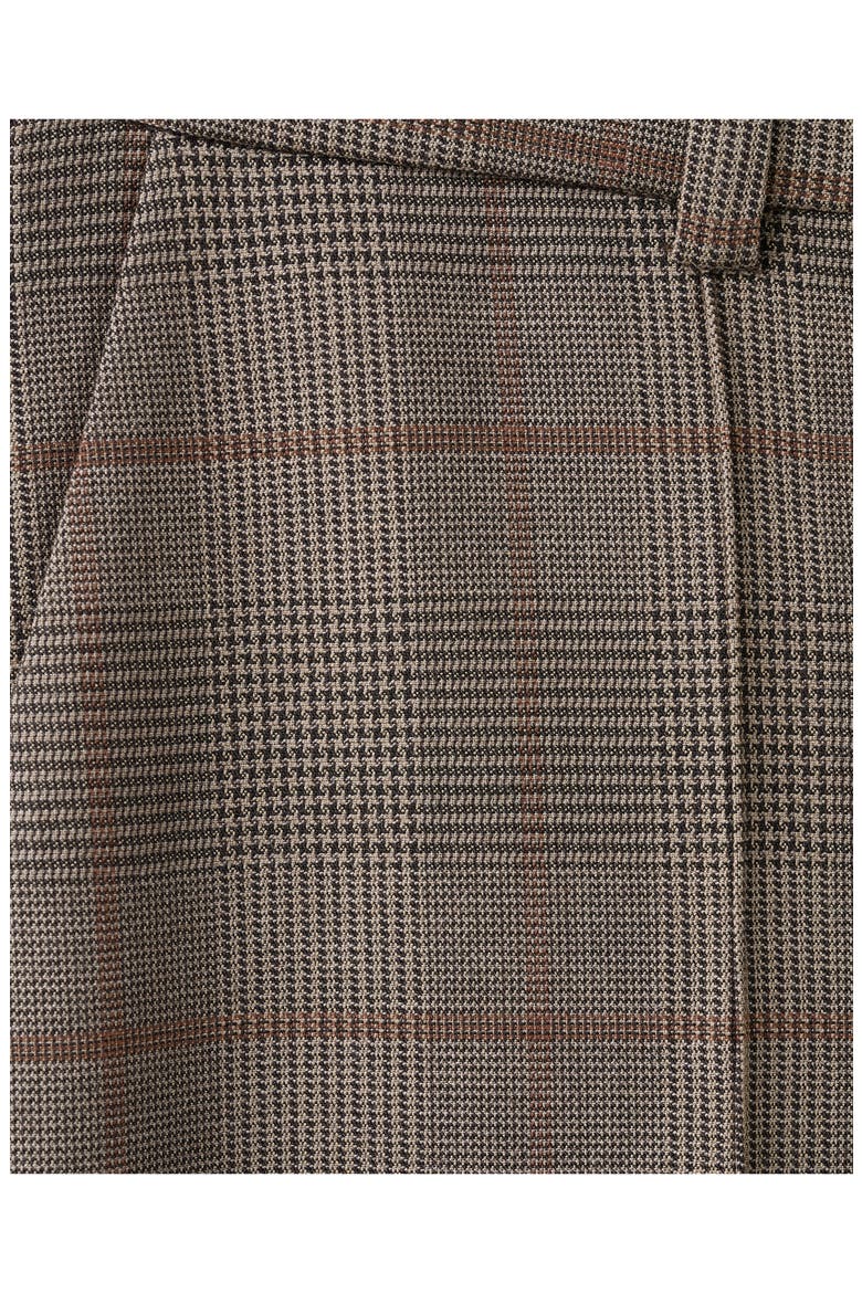 Check High Rise Straight Leg Pants, Alternate, color, BROWN