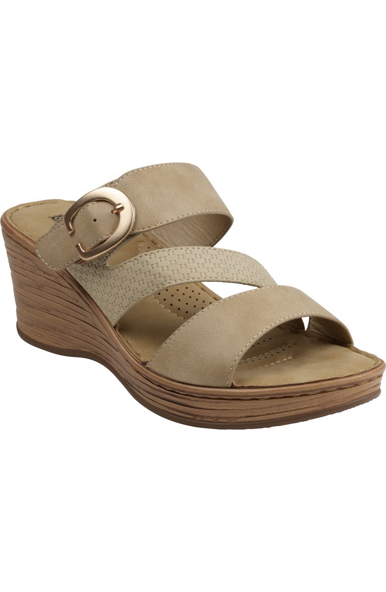 GOOD CHOICE NEW YORK Odalis Platform Wedge Slide Sandal, Main, color, Natural