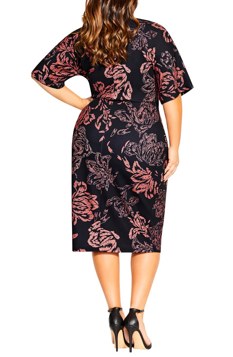 City Chic Etched Bloom Dress, Alternate, color, 