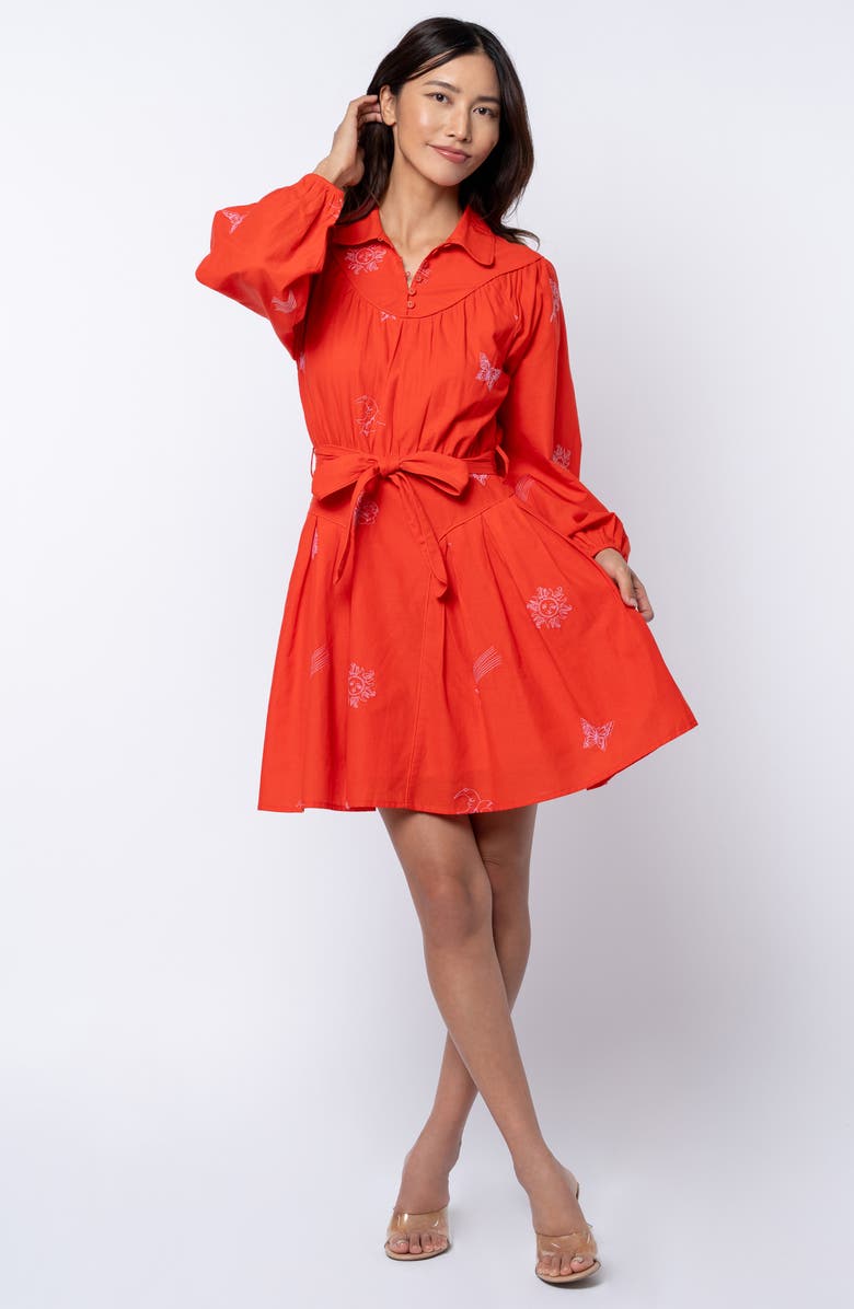 CIEBON Zephyr Long Sleeve Minidress, Alternate, color, 