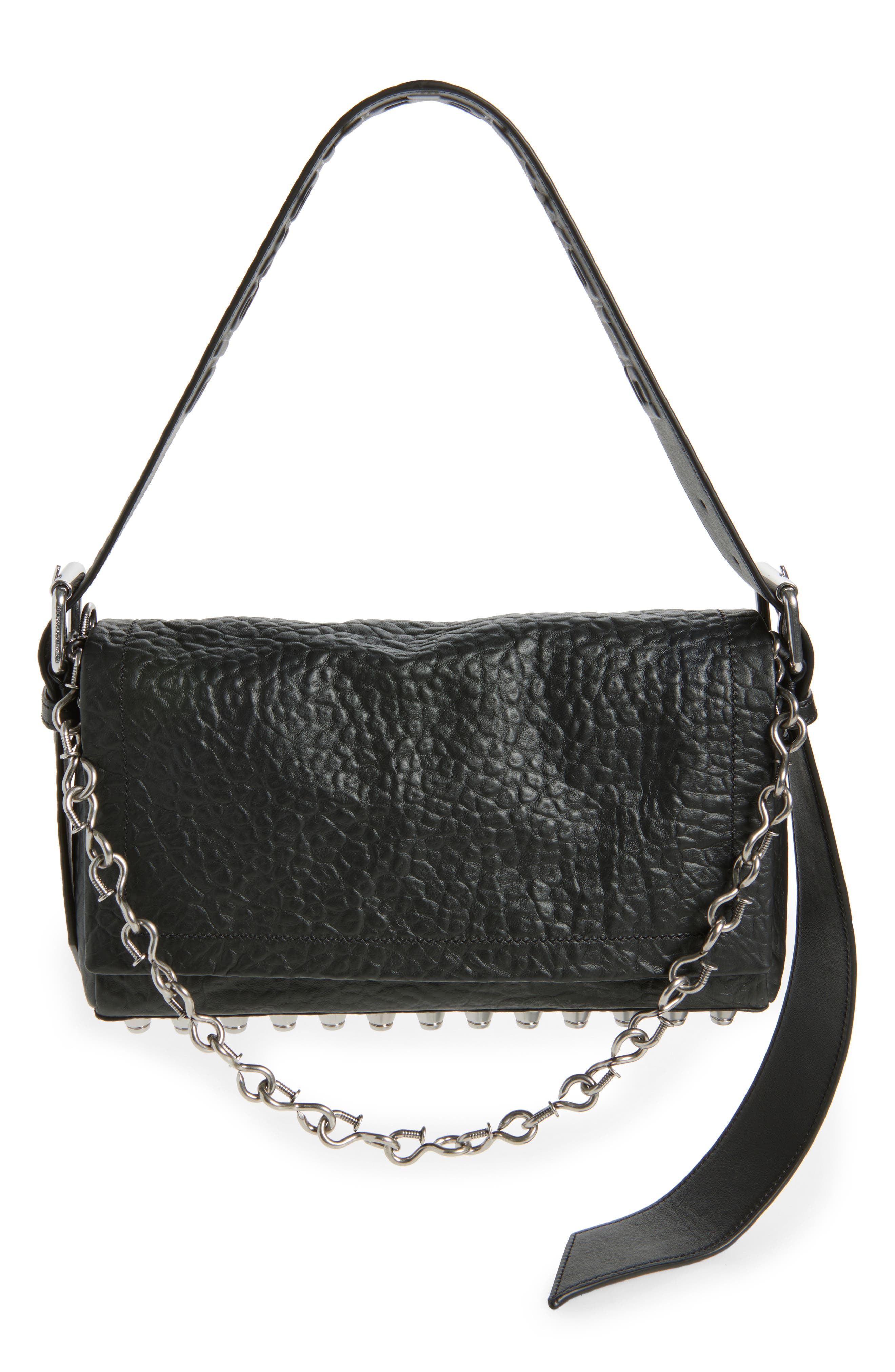 Alexander Wang Medium Ricco Crushed Leather Shoulder Bag, Main, color, 