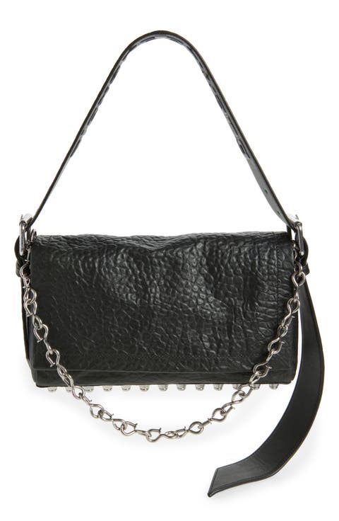 Medium Ricco Crushed Leather Shoulder Bag