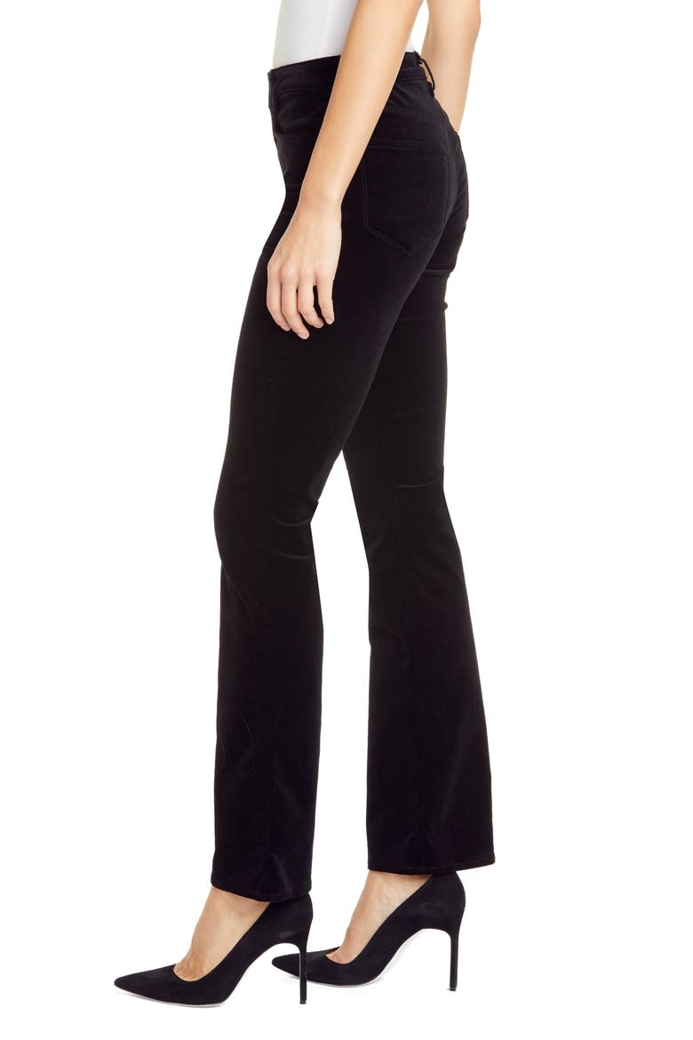 Oriana High Waist Straight Leg Velveteen Jeans, Alternate, color, NOIR