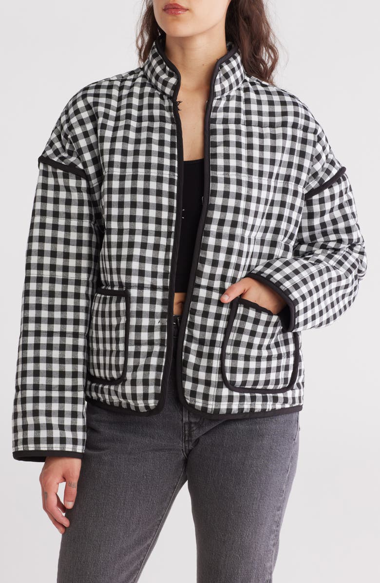 Vigoss Gingham Channel Quilted Jacket, Main, color,