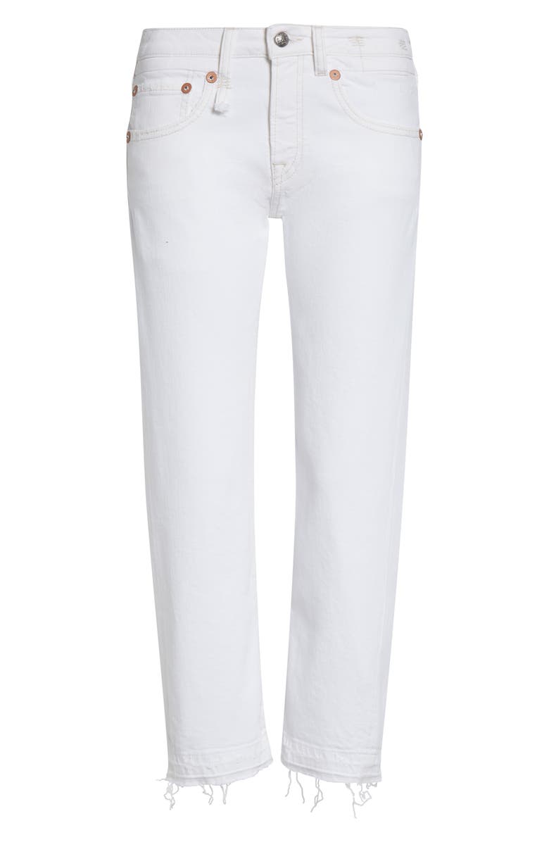 R13 Boy Distressed Straight Leg Ankle Jeans, Main, color, Aerin White Stretch