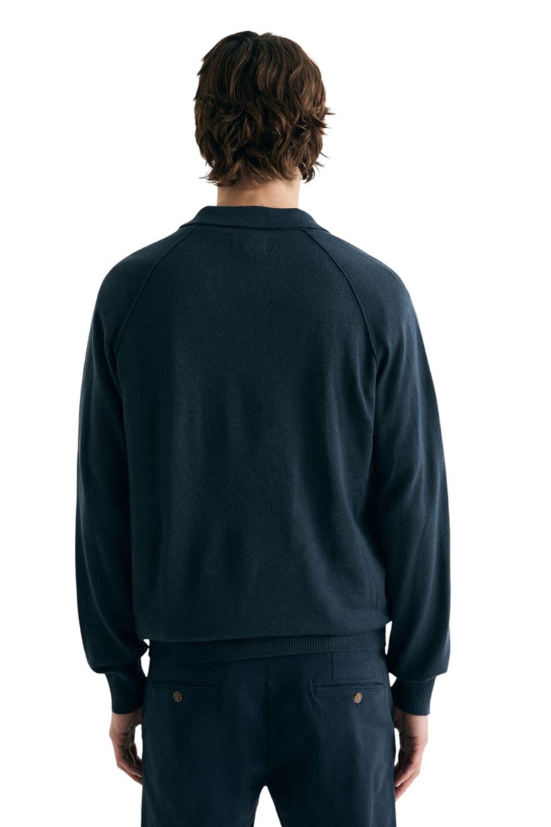 Raglan Polo Neck Sweater, Alternate, color, Navy