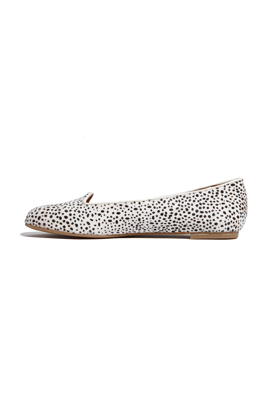 'Mention' Flat, Alternate, color, WHITE BLACK JAGUAR (HAIRCALF)