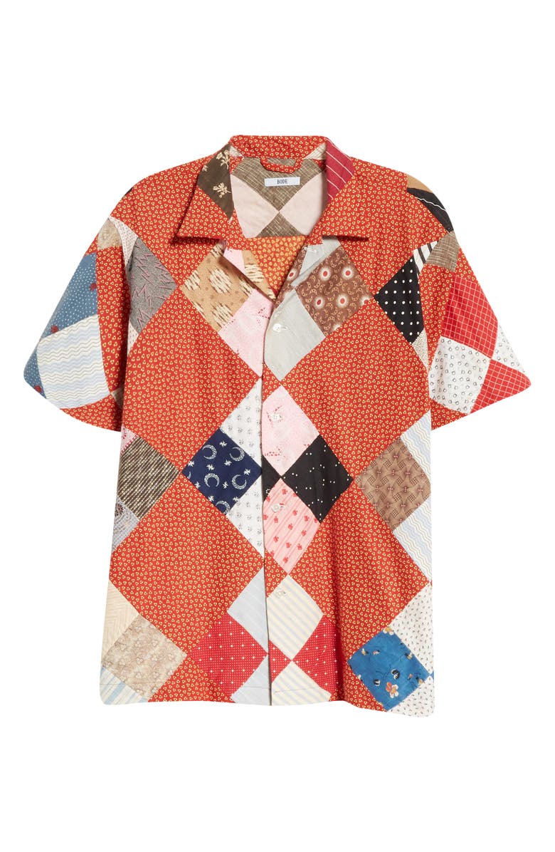 Bode Patchwork Cotton Shirt, Alternate, color,
