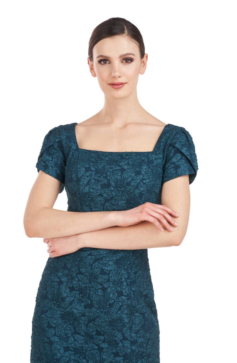 JS Collections Floral Jacquard Sheath Dress, Alternate, color,
