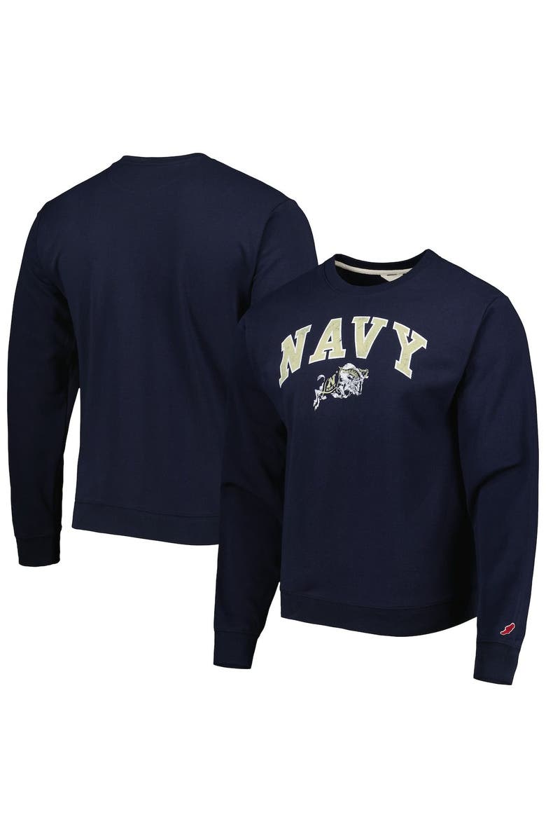 LEAGUE COLLEGIATE WEAR Men's League Collegiate Wear Navy Navy Midshipmen 1965 Arch Essential Lightweight Pullover Sweatshirt, Main, color, 
