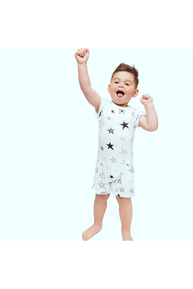 Baby Organic Romper, Alternate, color, Stars