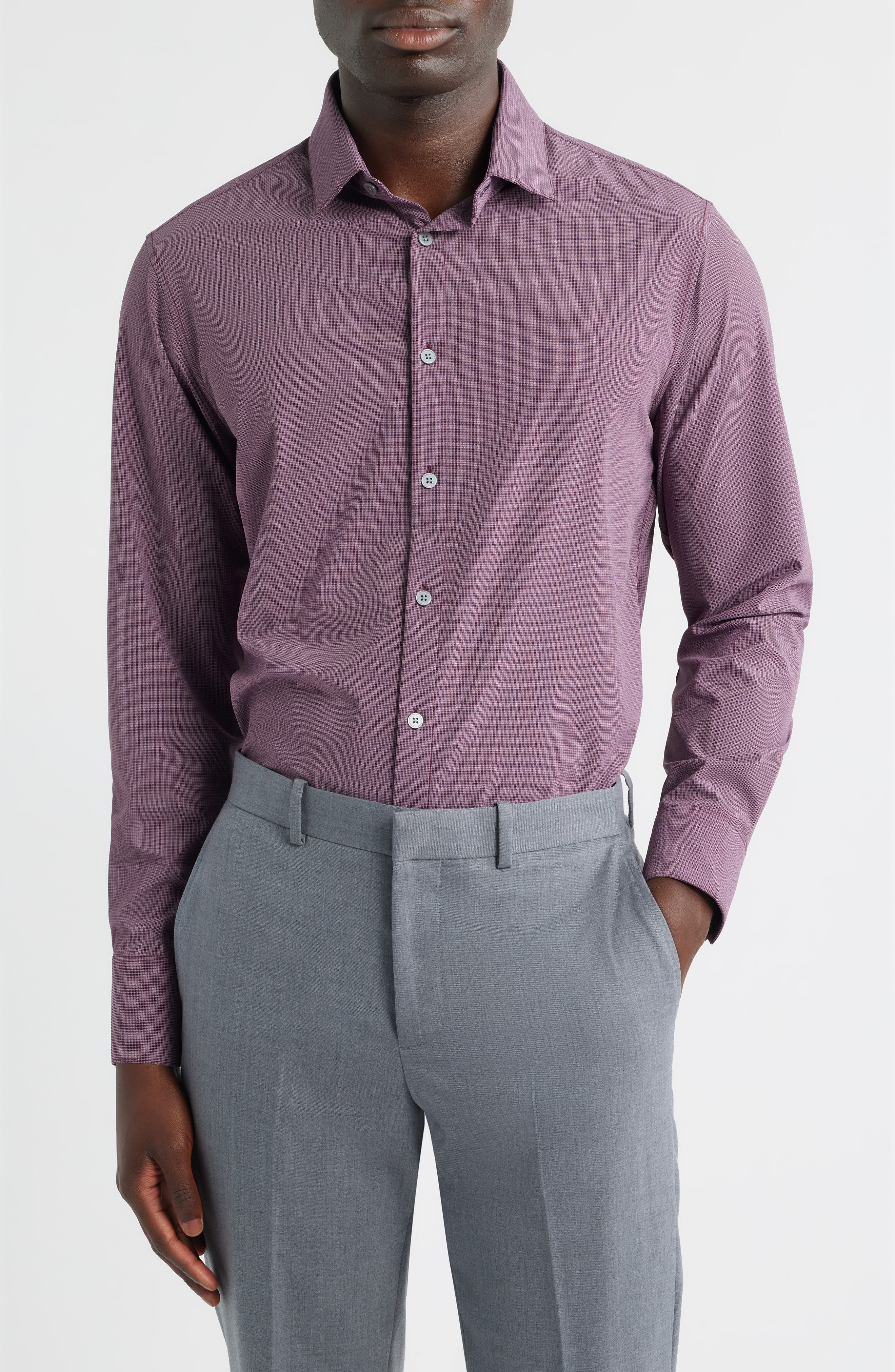 Mizzen+Main Leeward Trim Fit Plaid Performance Button-Up Shirt