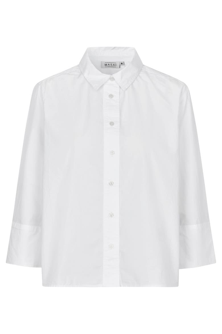 Mailonka Three Quarter Sleeved Shirt, Alternate, color, White
