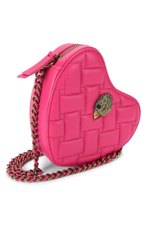 Kurt Geiger Kensington Heart Quilted Cross Body Bag In Pink