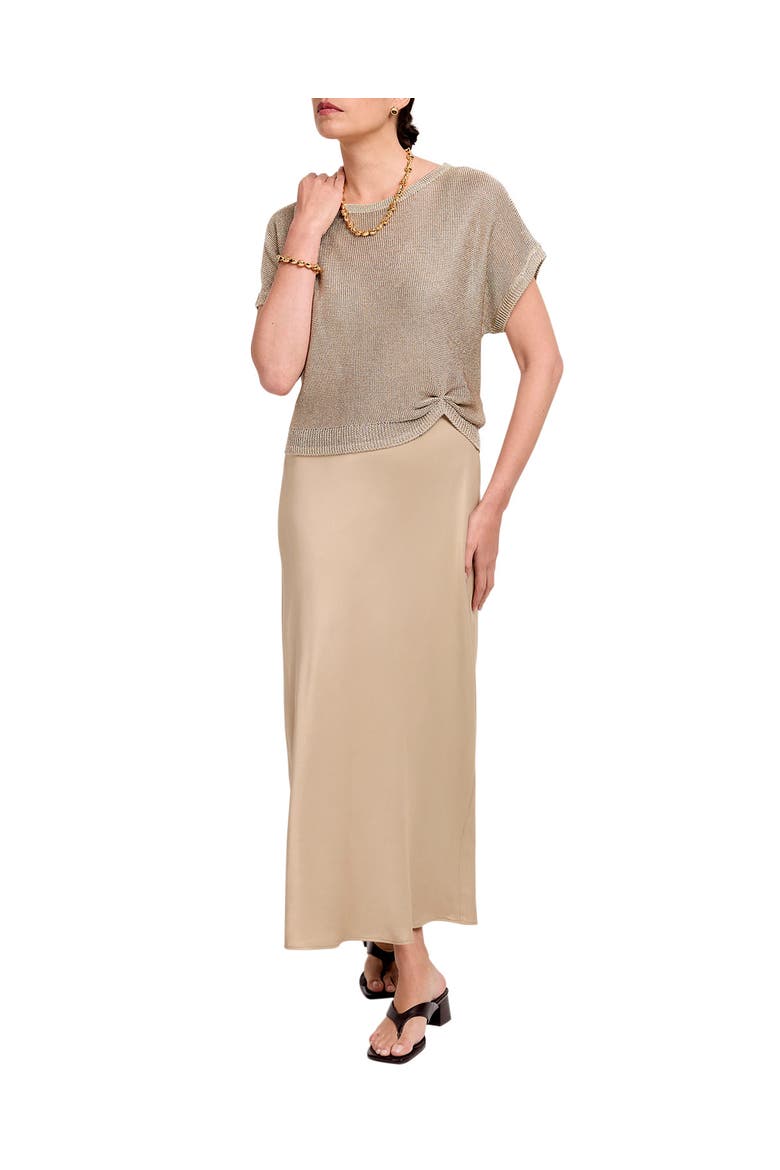 Woven Mix Metallic Dress, Main, color, Gold