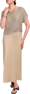 MINT VELVET Woven Mix Metallic Dress