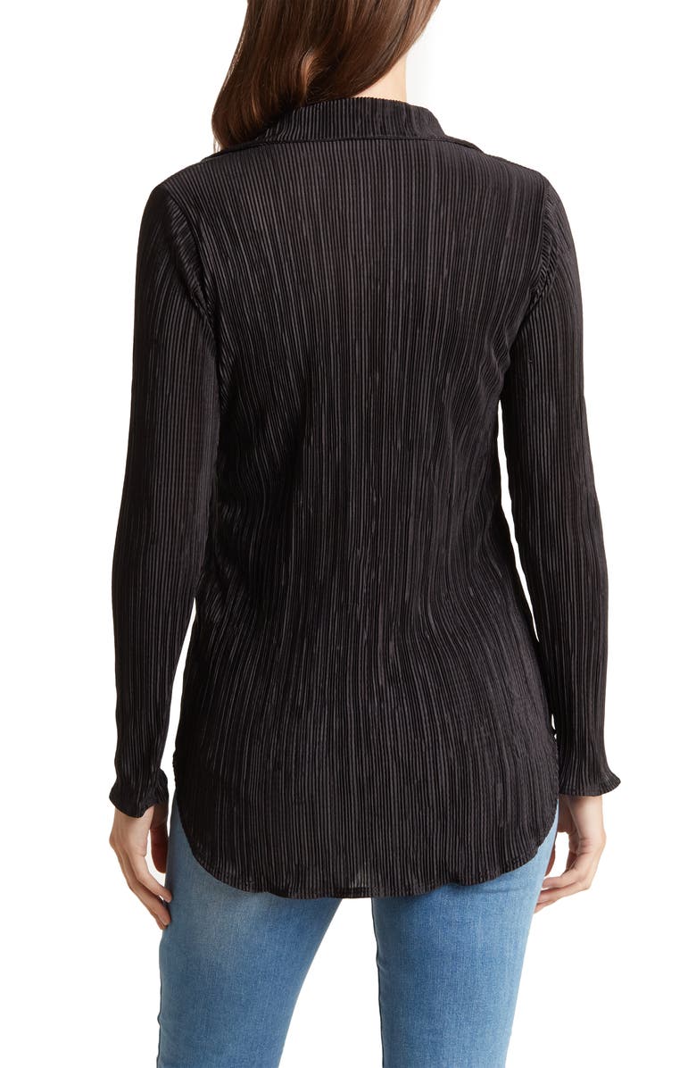 Renee C Plissé Button-Down Top, Alternate, color,