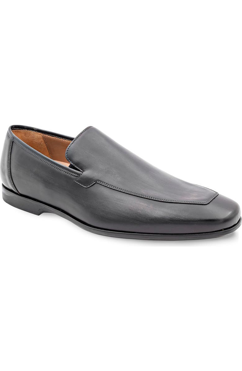Mezlan Apron Toe Leather Loafer, Main, color, Black