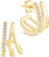 Sterling Forever Harlowe Claw Hoop Earrings