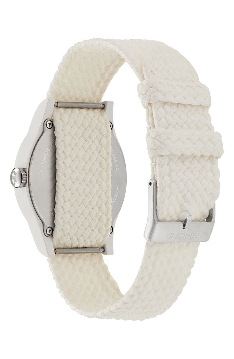 adidas AO Style White Basketball Dial Webbing Strap Watch, 39mm, Alternate, color, White
