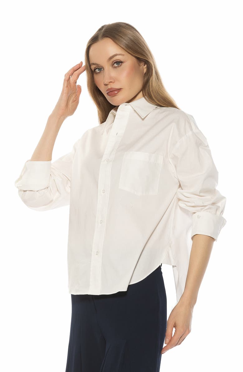 Alexia Admor Tammi Oversize Button-Up Shirt, Alternate, color, Ivory
