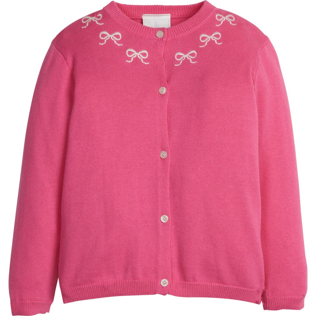 Little English Kids' Embroidered Essential Cardigan In Pink
