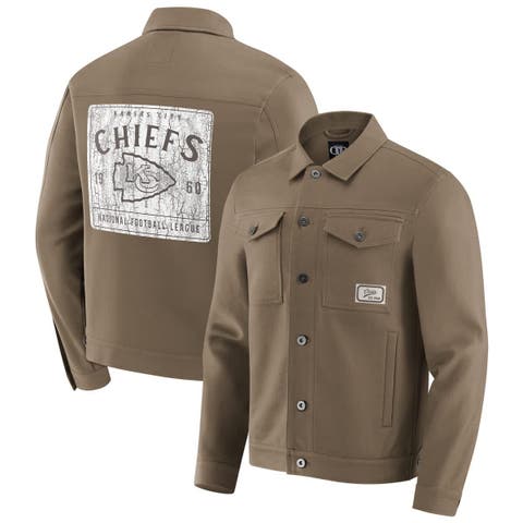 Men's NFL x Darius Rucker Collection by Fanatics Tan Kansas City Chiefs Trucker Full-Button Jacket