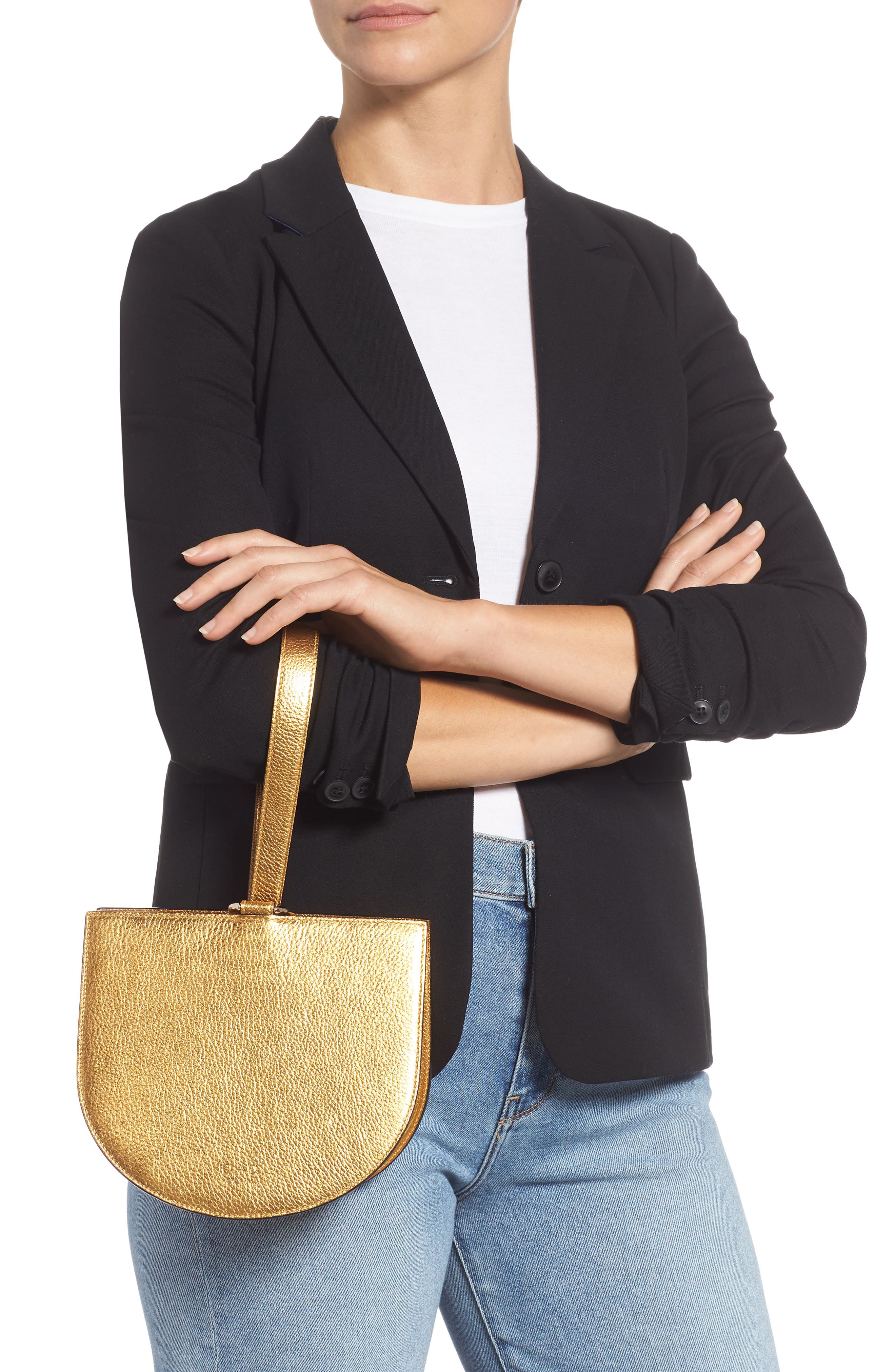 OAD New York Dome Metallic Leather Wristlet, Alternate, color, 