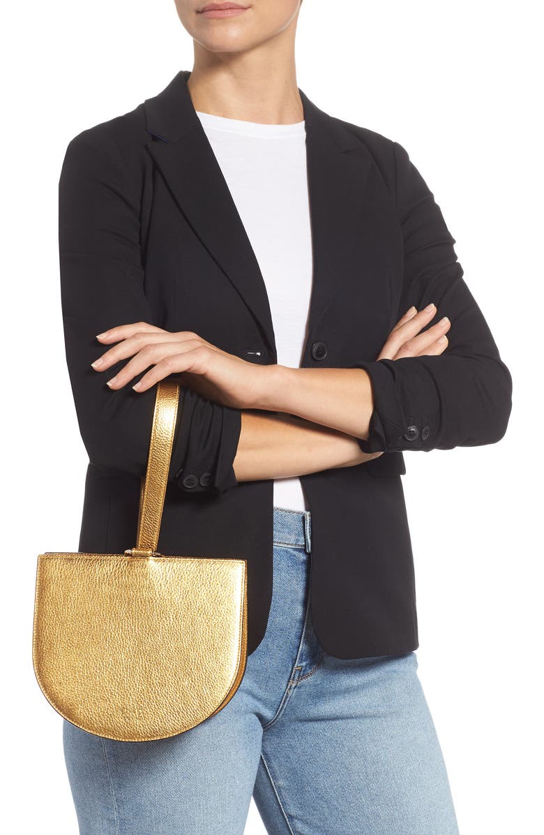 OAD New York Dome Metallic Leather Wristlet, Alternate, color,