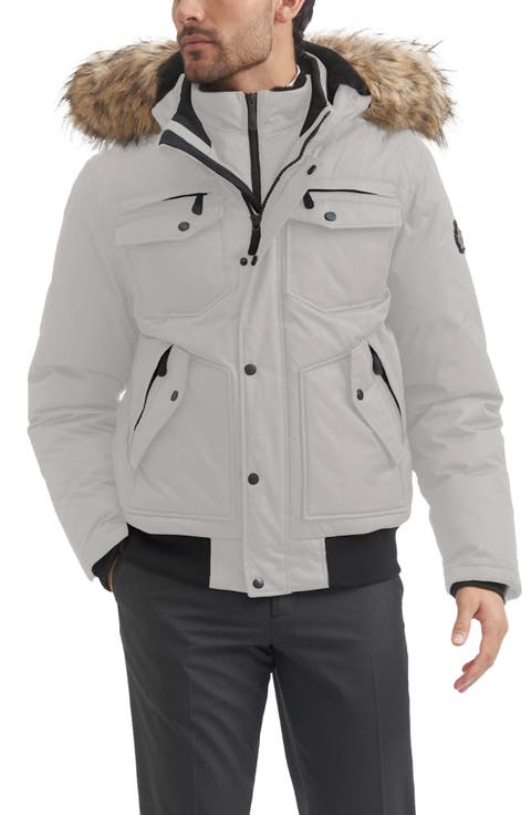 Faux Fur Trim Bomber Jacket