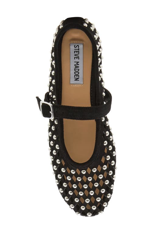 Steve Madden Dreaming Mary Jane Flat In Black Stud