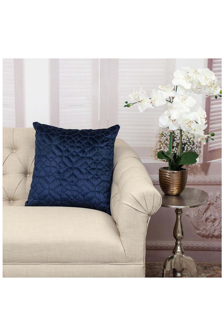 Sora Square Throw Pillow, Alternate, color, NAVY