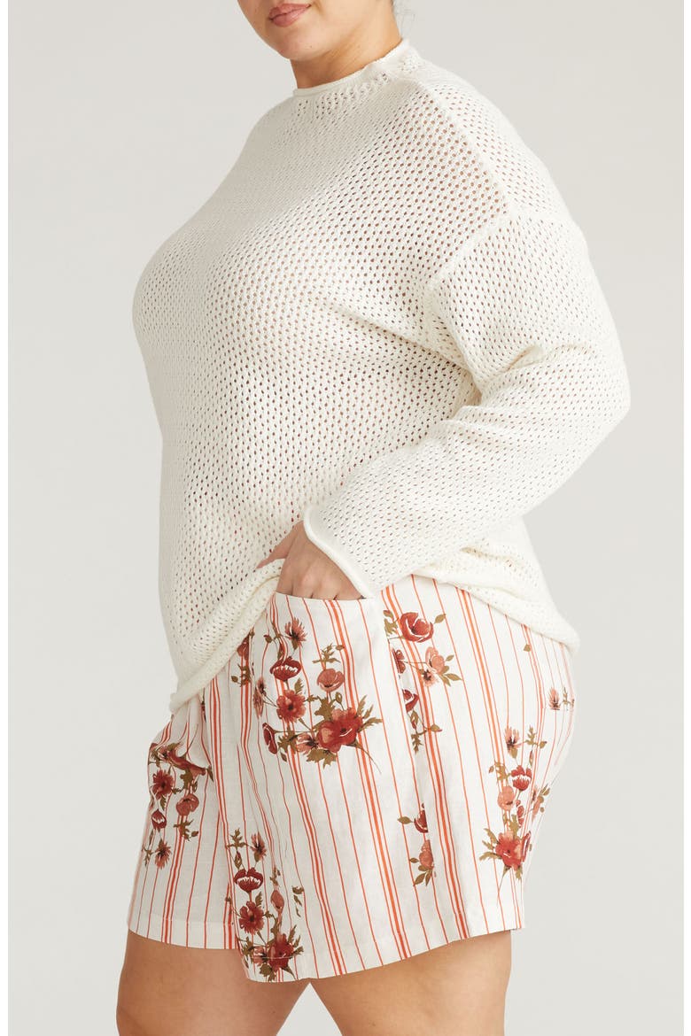 Positano Cotton Pointelle Sweater, Alternate, color, WHITE