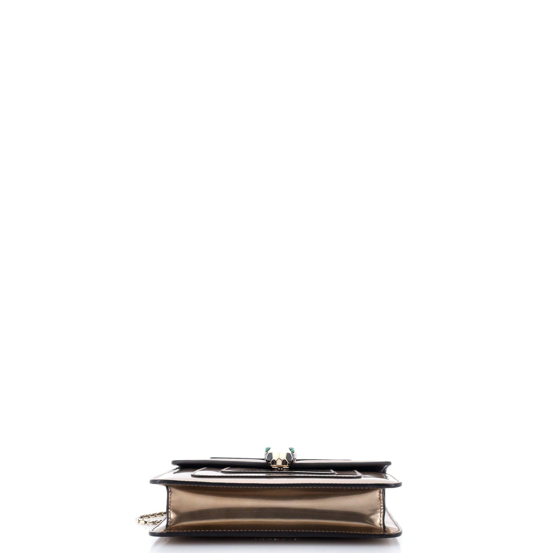 Serpenti Forever Square Shoulder Bag Metallic Leather Small, Alternate, color, Metallic Gold