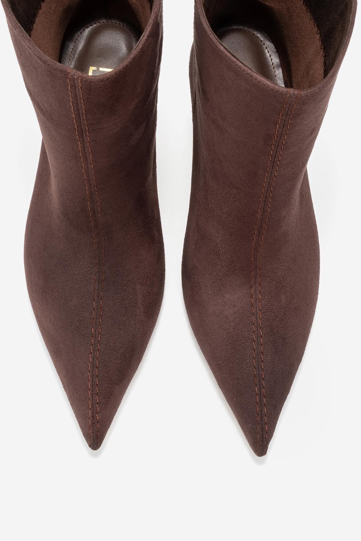 Prologue Shoes Brivelle Pointed Toe Boot, Alternate, color, Brown Suede Faux Leather