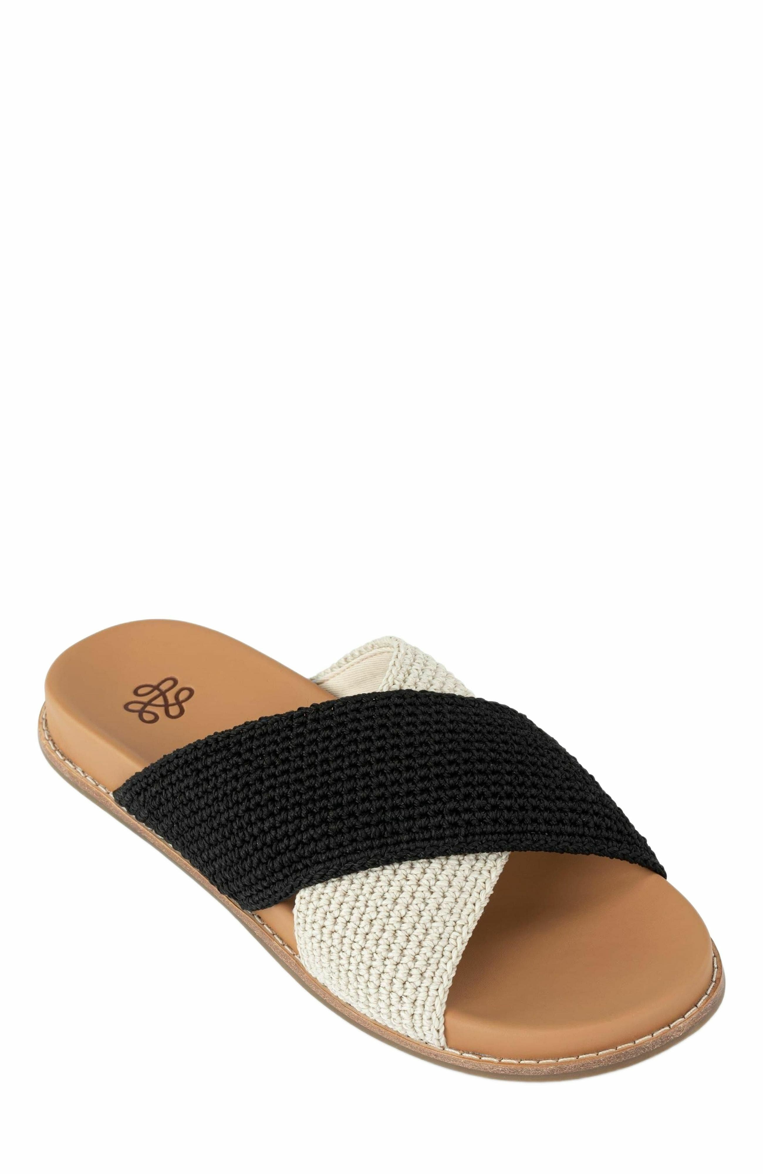 Penelope Slip On Sandal, Alternate, color, Black/Ecru Block