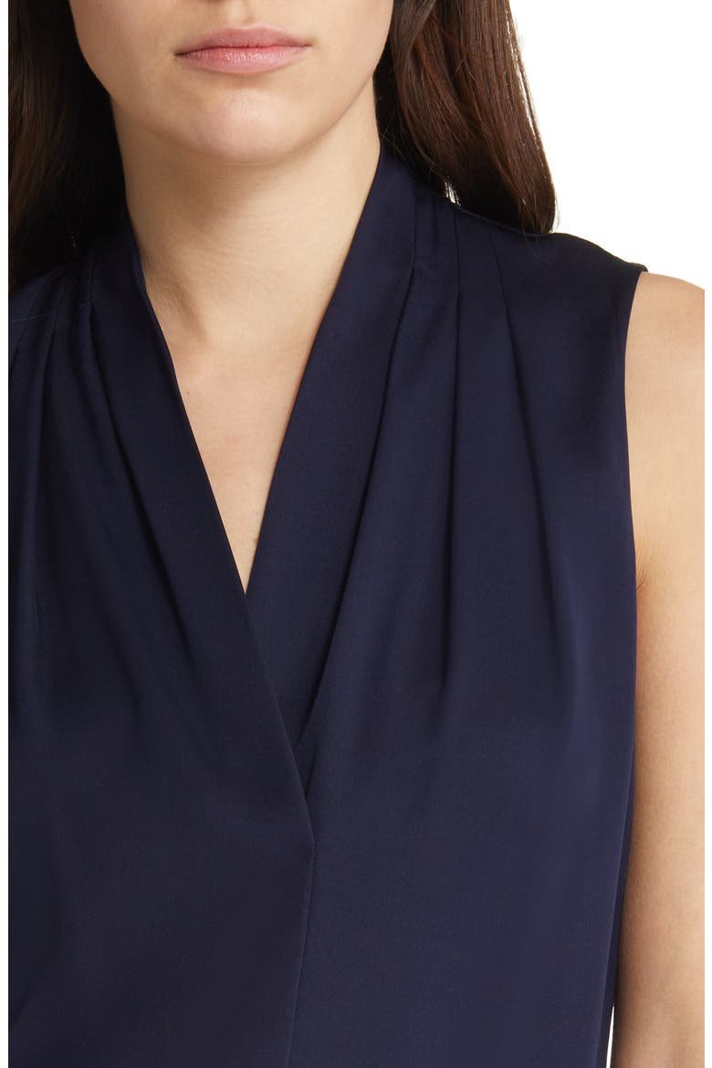 'Mila' Sleeveless Stretch Silk Blouse, Alternate, color, MIDNIGHT