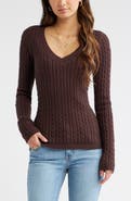 BP. Cable Stitch V-Neck Sweater