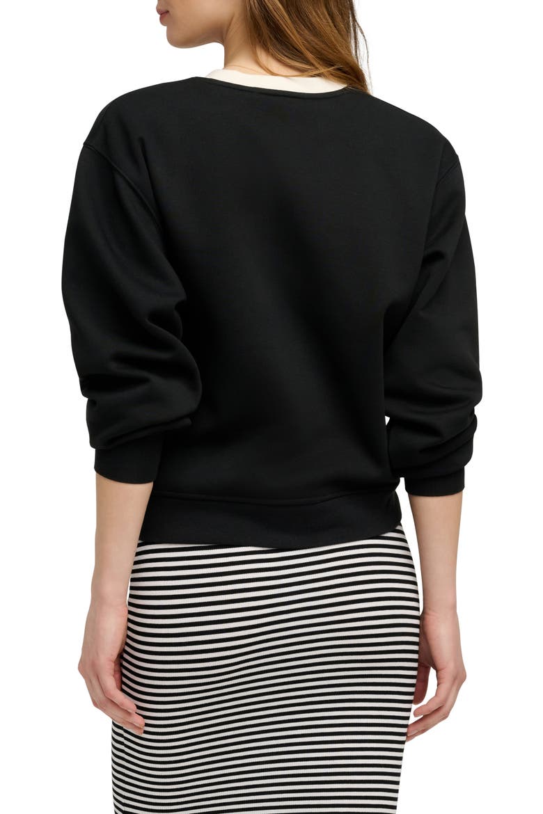 Collegiate Cotton Blend Sweatshirt, Alternate, color, BLACK/ IVORY