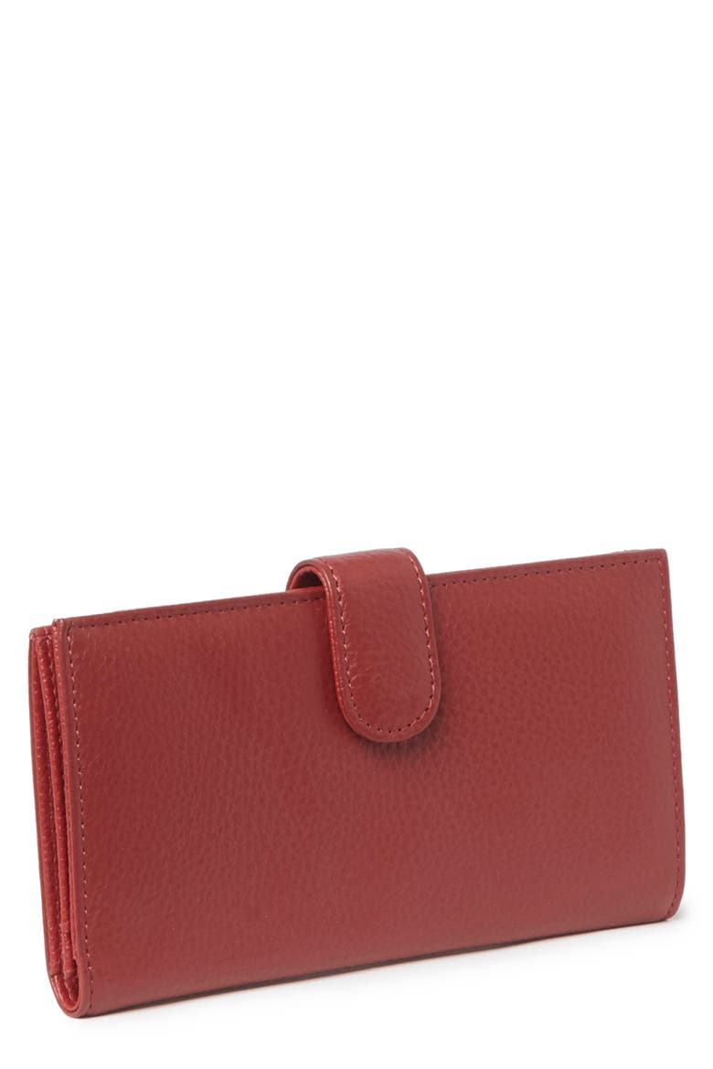 Slim Leather Clutch Continental Wallet, Alternate, color, 05N-RED
