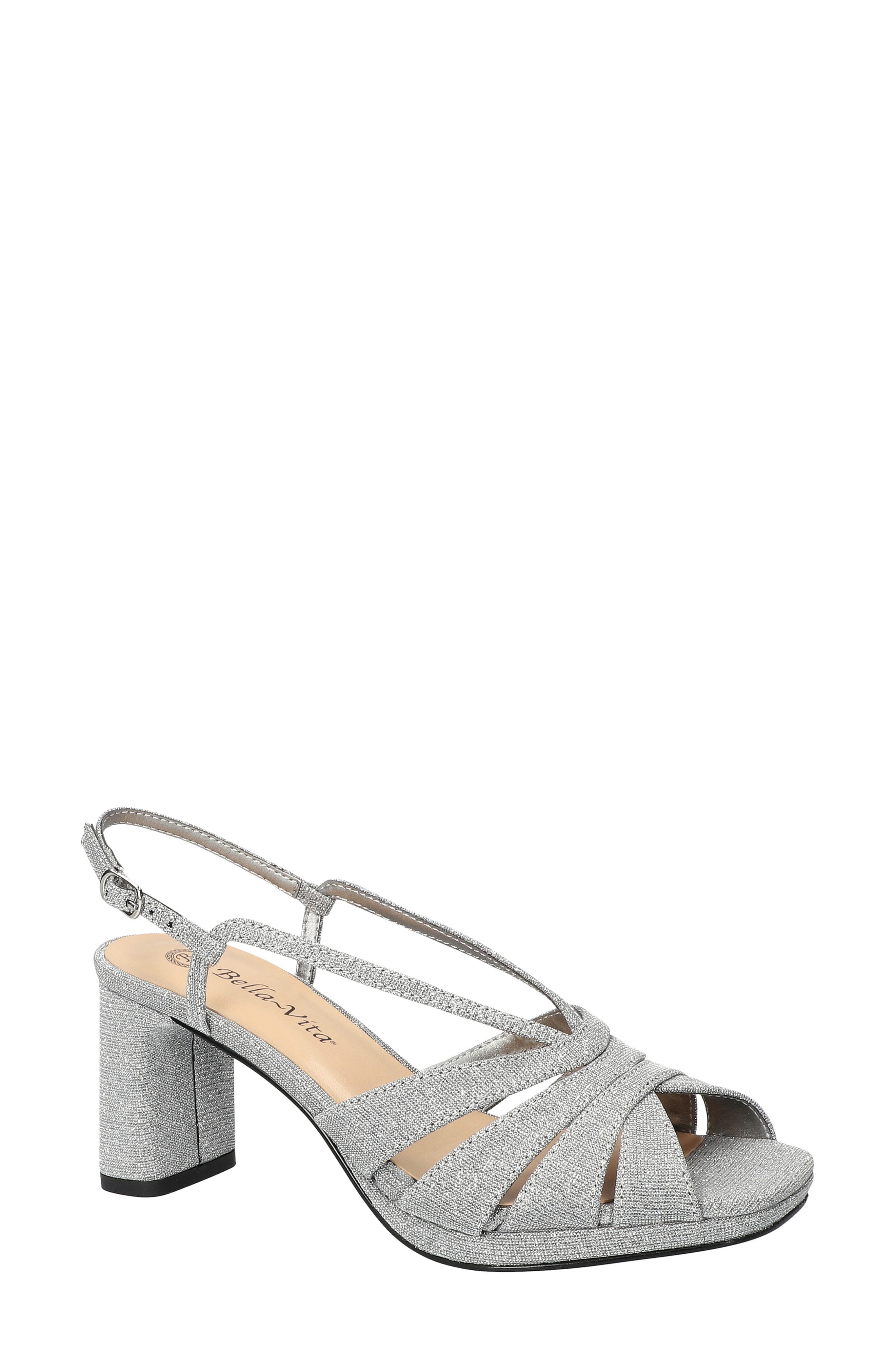 Chorus Slingback Platform Sandal, Main, color, SILVER-GLITTER